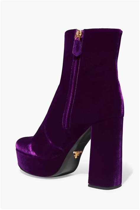 prada leather-trimmed velvet ankle boots|prada leather platform ankle boots.